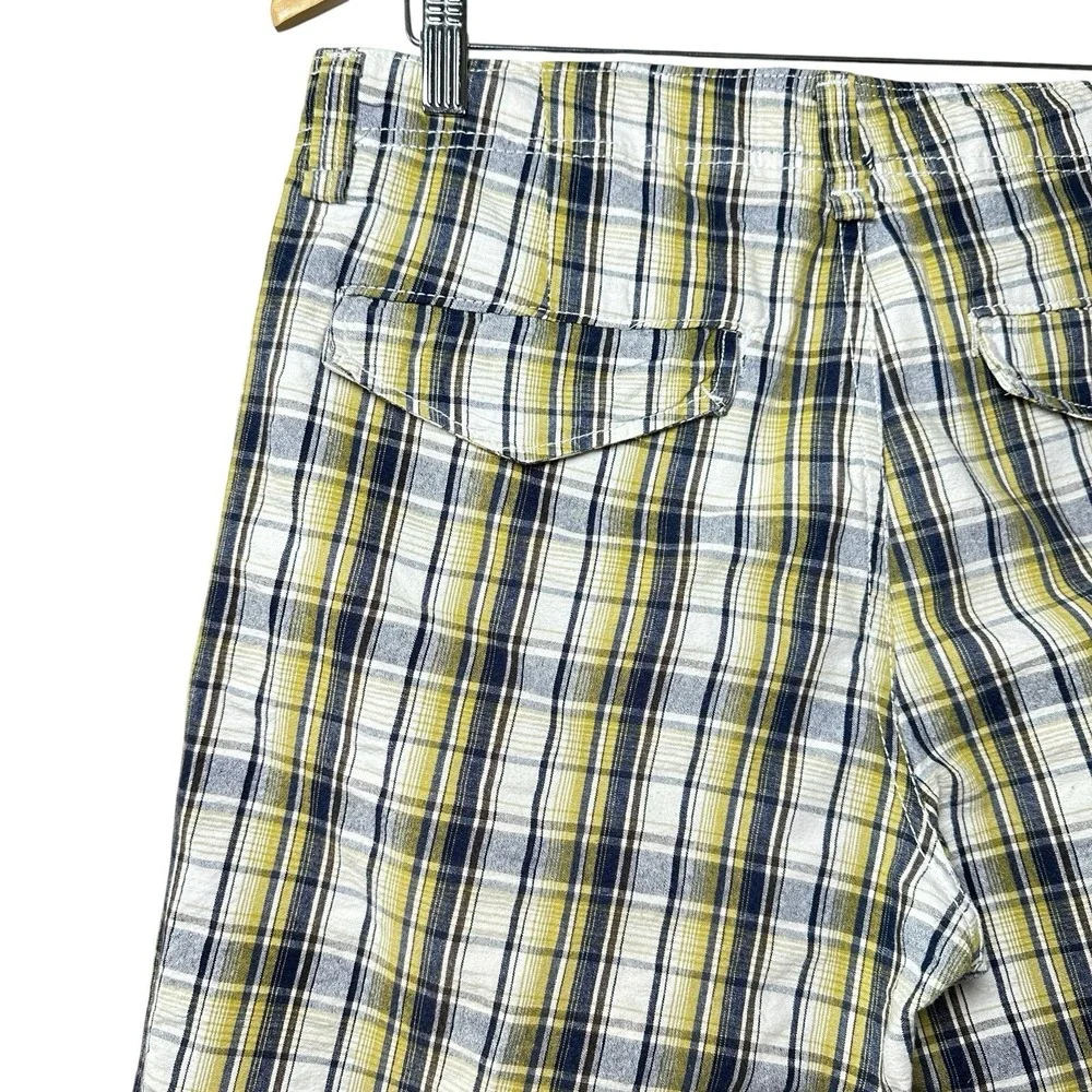 Levi's 706L‎ Yellow Blue Madras Plaid Shorts Men's 32 Preppy Cotton Summer